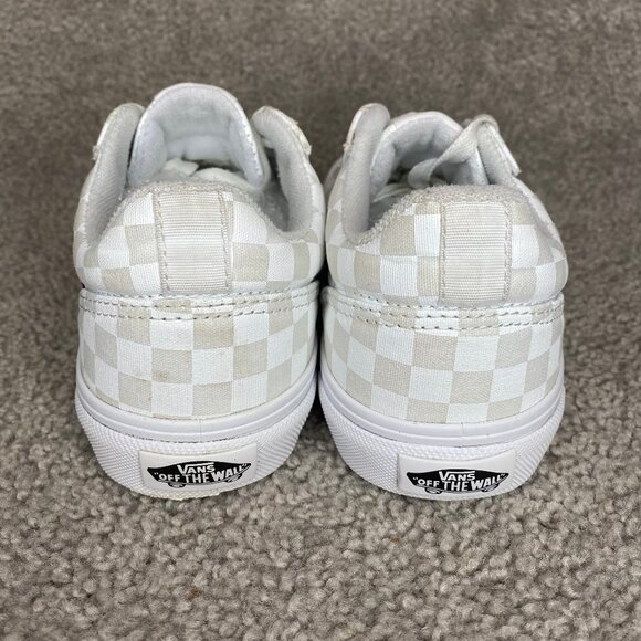Vans Old School Slip On Lace Up White on White Checkerboard Youth US Size 3 - Picture 7 of 9